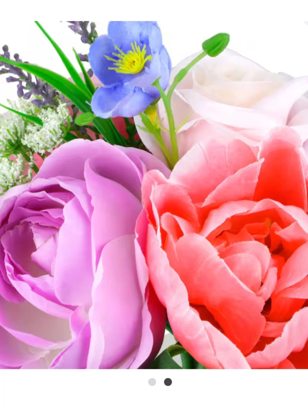 Peonies & Roses Floral Bouquets 8 Pc Set Flower Bouquets Lot Wedding New